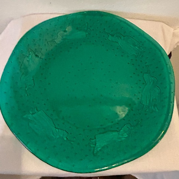 Green glass Angels 12” Christmas serving platter. - Picture 3 of 10
